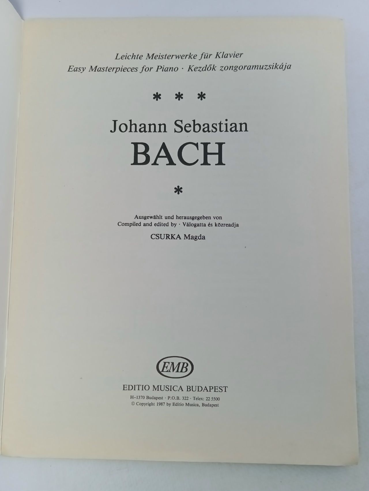 И. С. БАХ Фортепьянная музыка начинающих