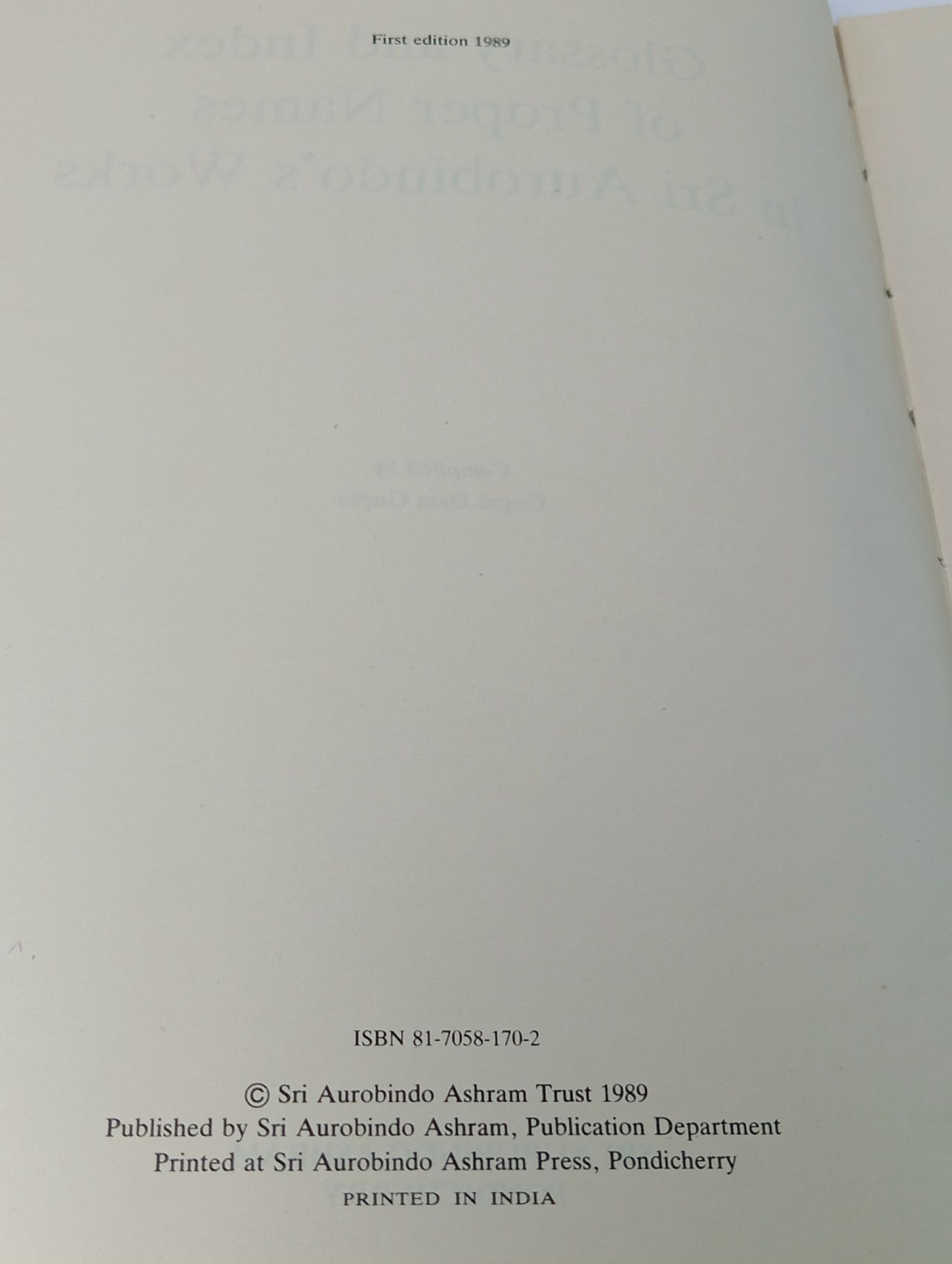 Glossary and Index of Proper Names in Sri Aurobindo's Works