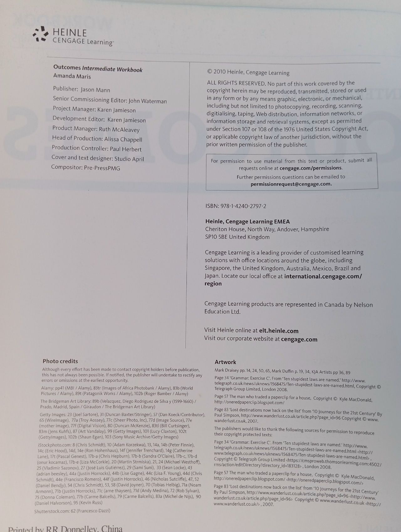 Outcomes Intermediate Workbook with key + CD