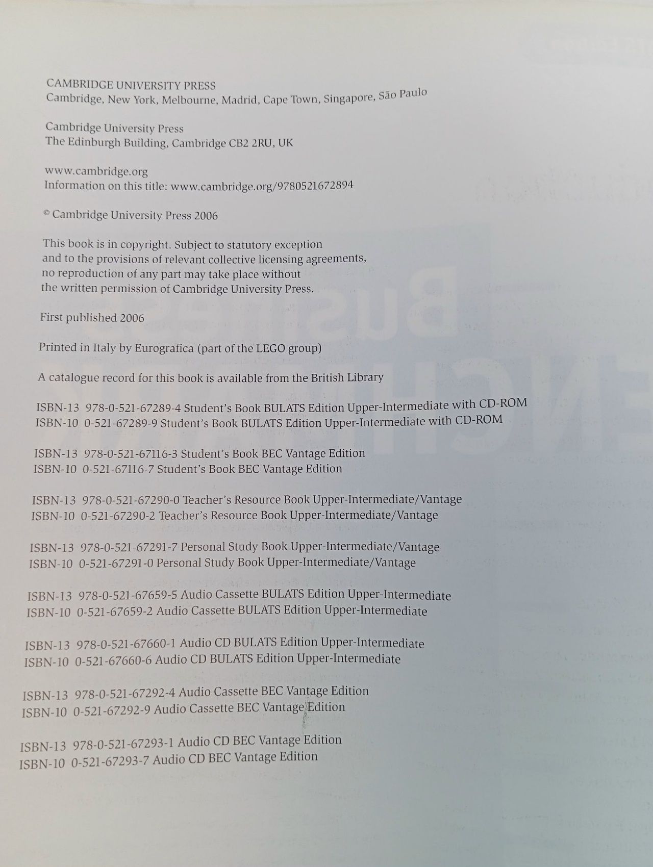 Business Benchmark Upper Intermediate Student's Book with CD-ROM BULATS edition