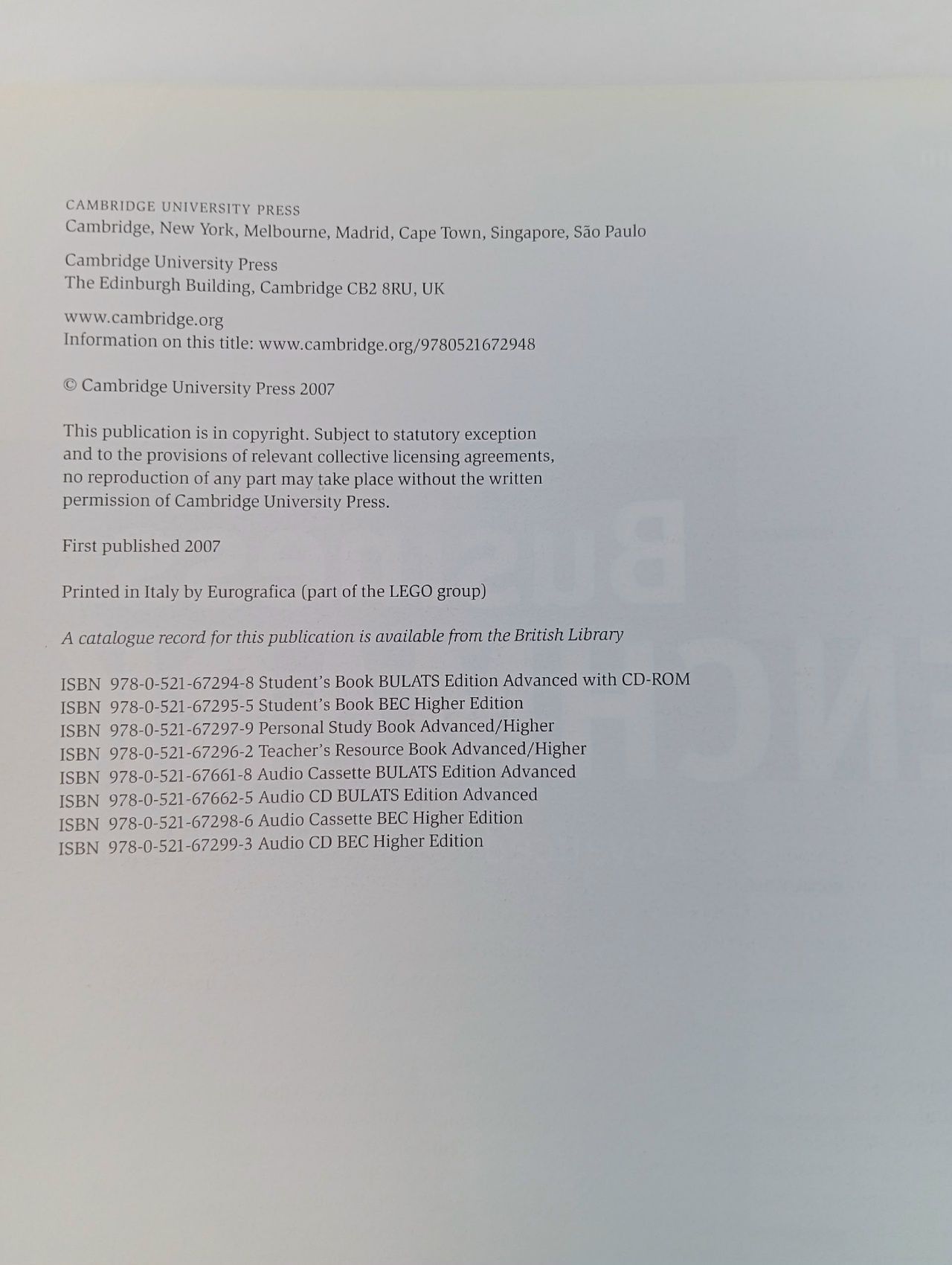 Business Benchmark. Advanced. Student's Book