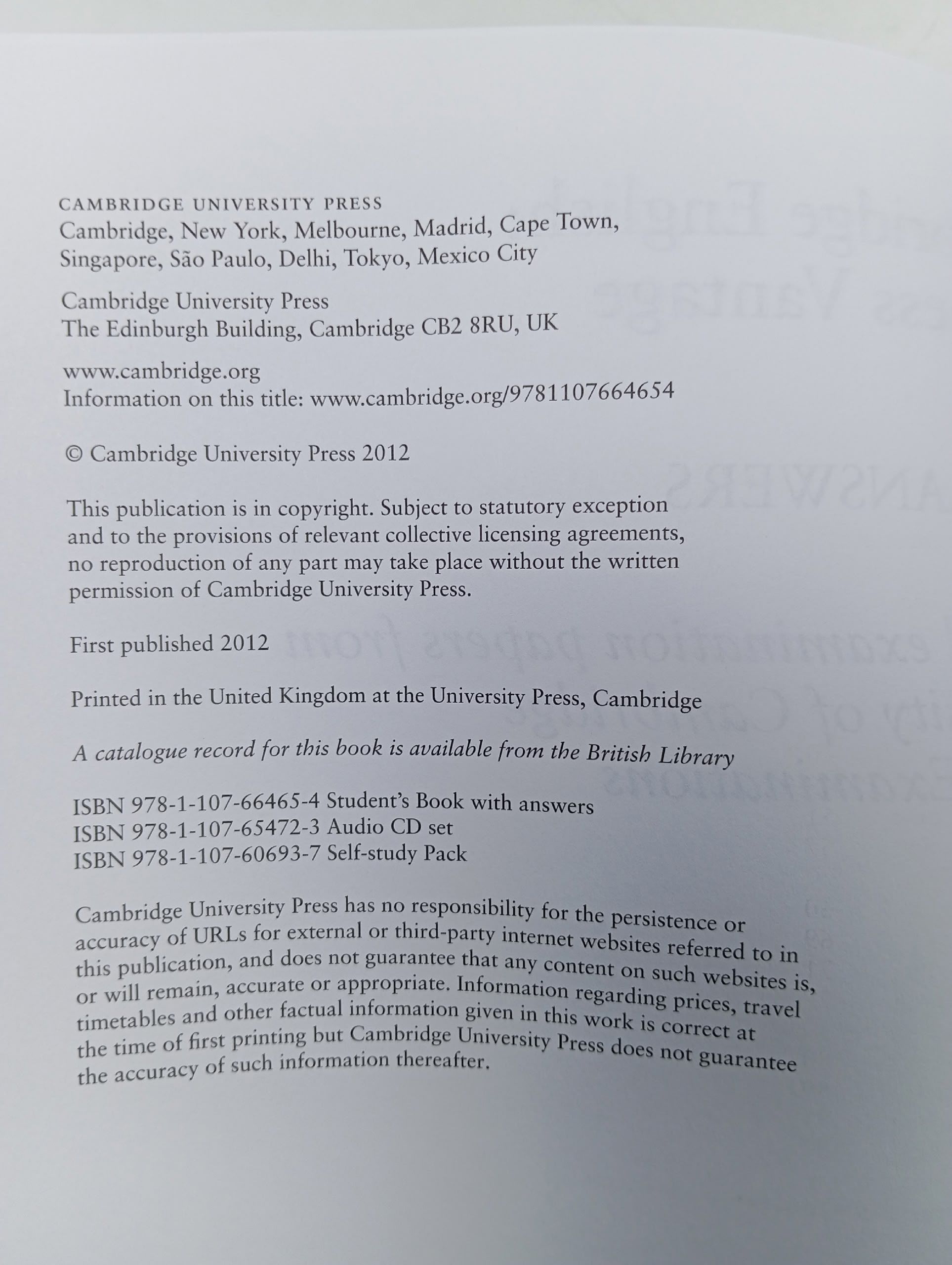 Cambridge English Business 5 Vantage Student's Book with Answers