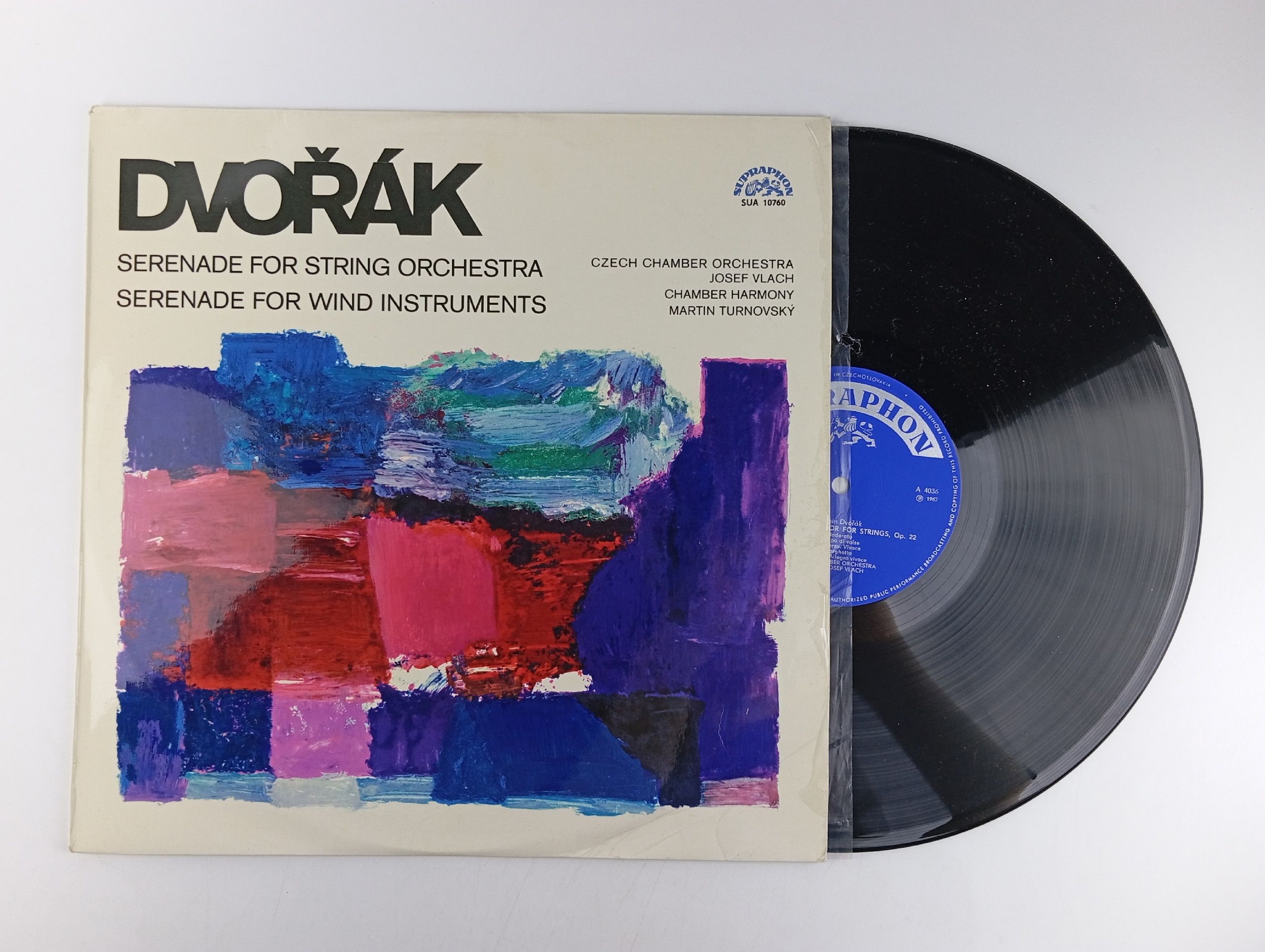 Обложка: Dvorak - Czech Chamber Orchestra, Josef Vlach, Chamber Harmony. Serenade For String Orchestra / Serenade For Wind Instruments. Виниловая пластинка