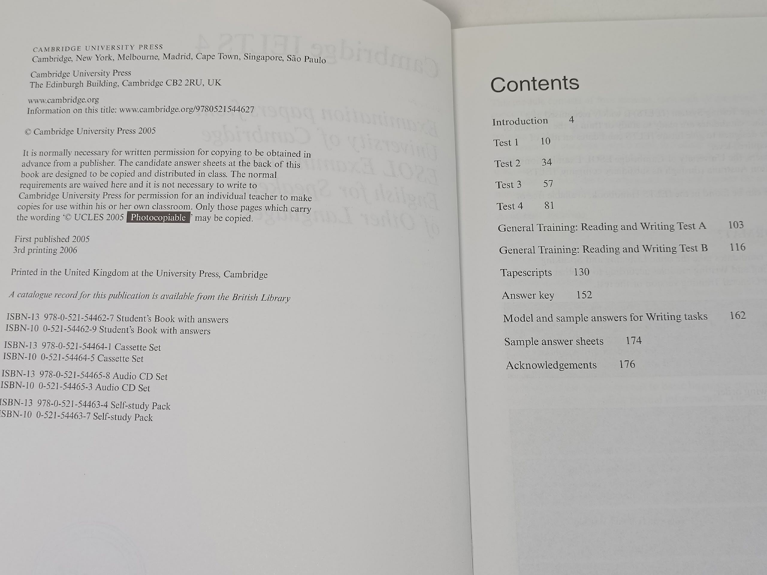 Cambridge IELTS 4 Self-study Pack (Student's Book with Answers )