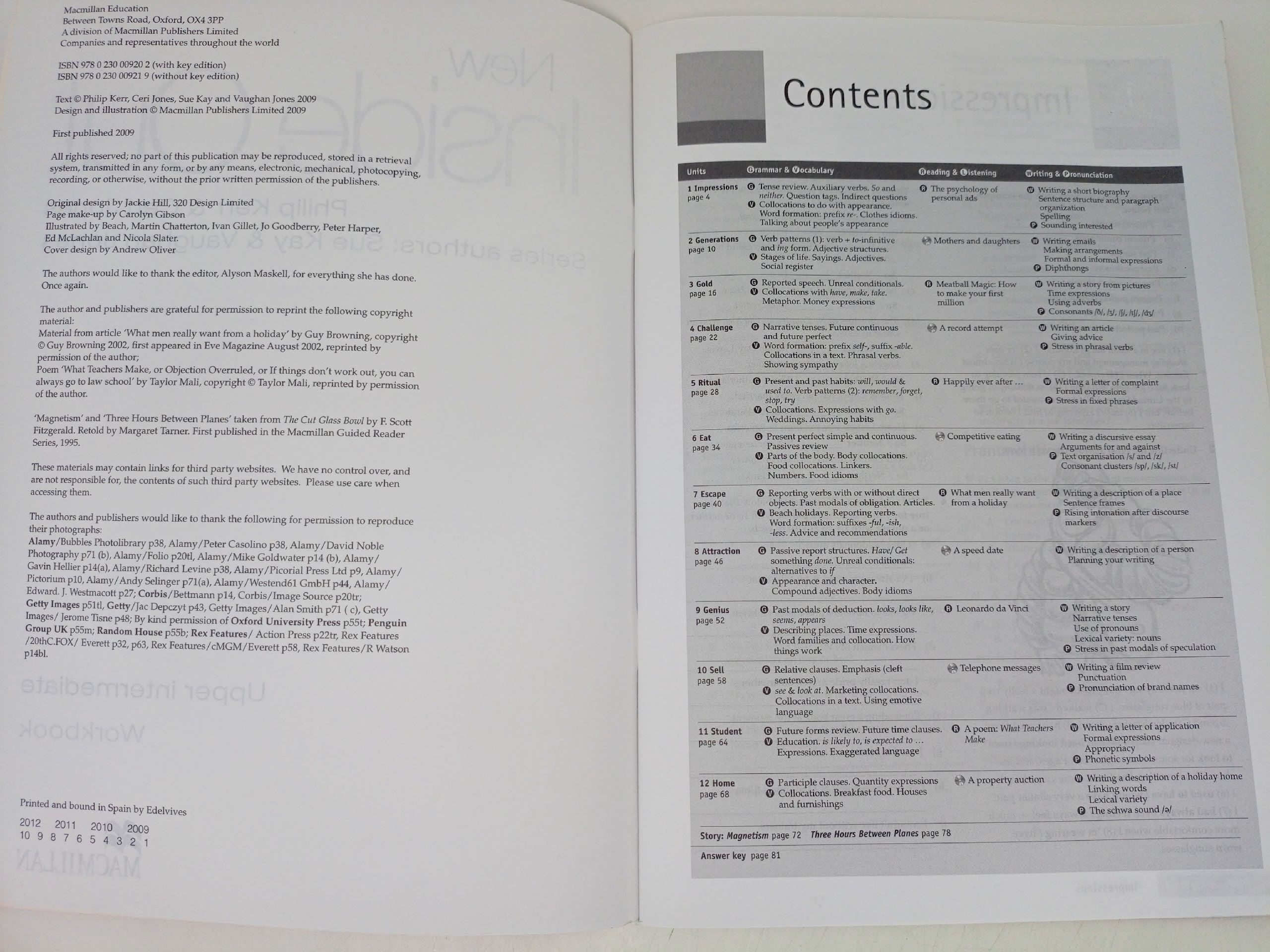 New Inside Out Upper Intermediate Workbook with key.