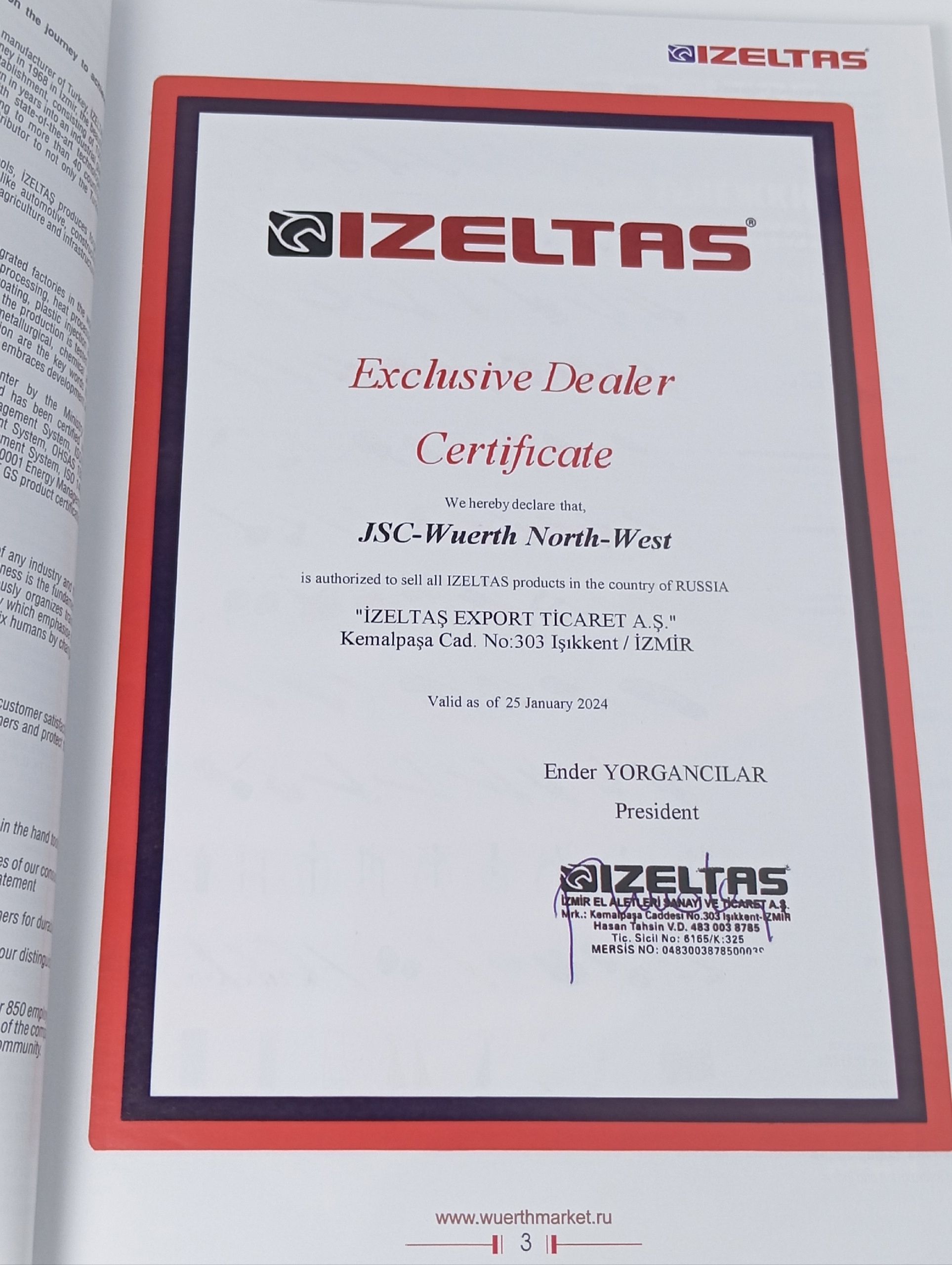Каталог продукции турецкой компании Izelta