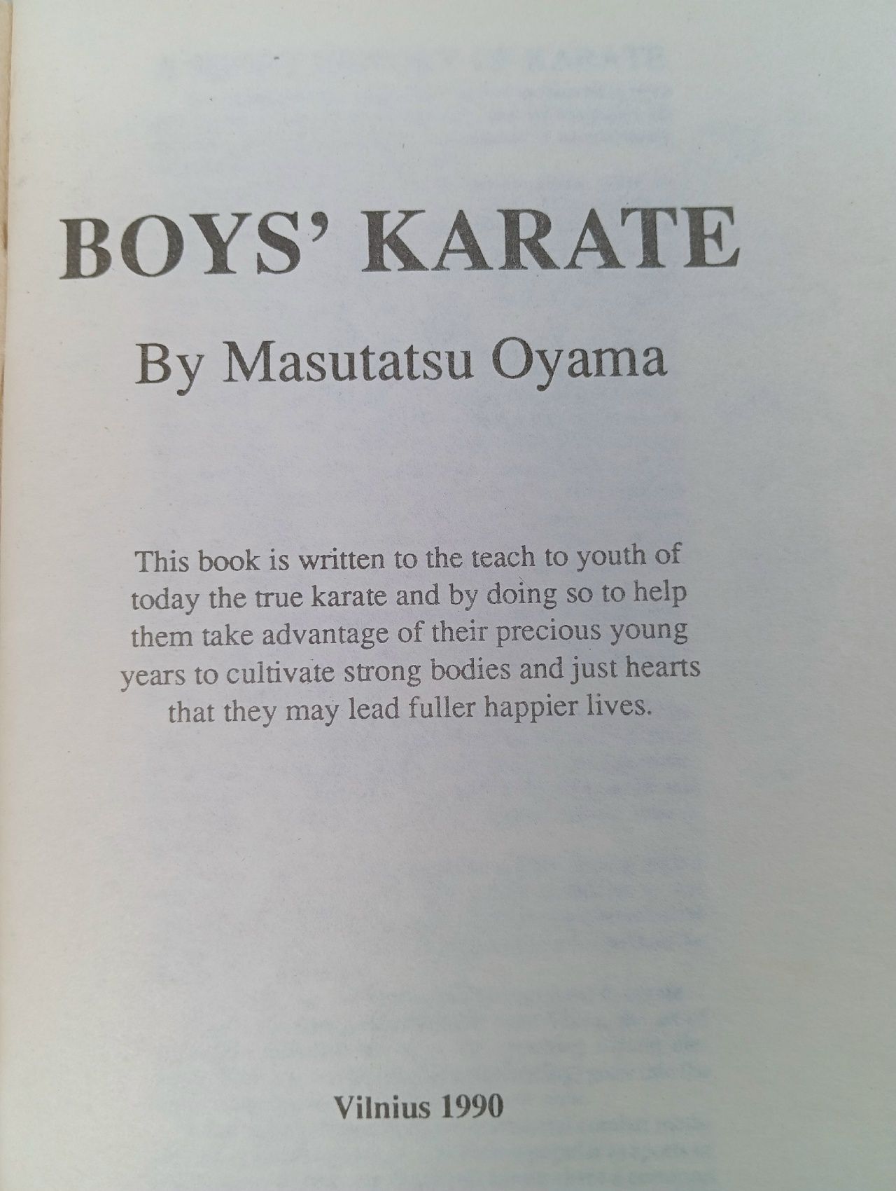 Boys' Karate / Каратэ для мальчиков Масутацу Ояма