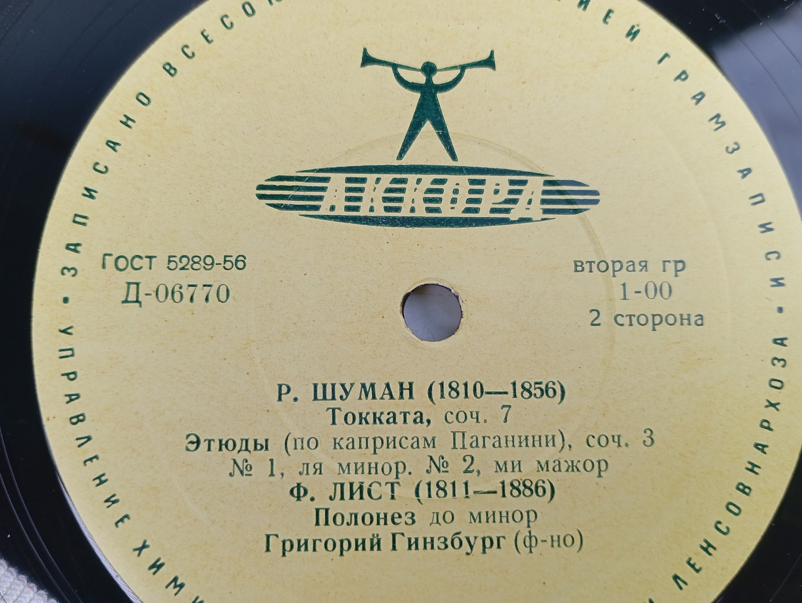 Пластинка виниловая Э. Григ, Р. Шуман, Ф. Лист Соната / Токката / Этюды (По Каприсам Паганини) / Полонез