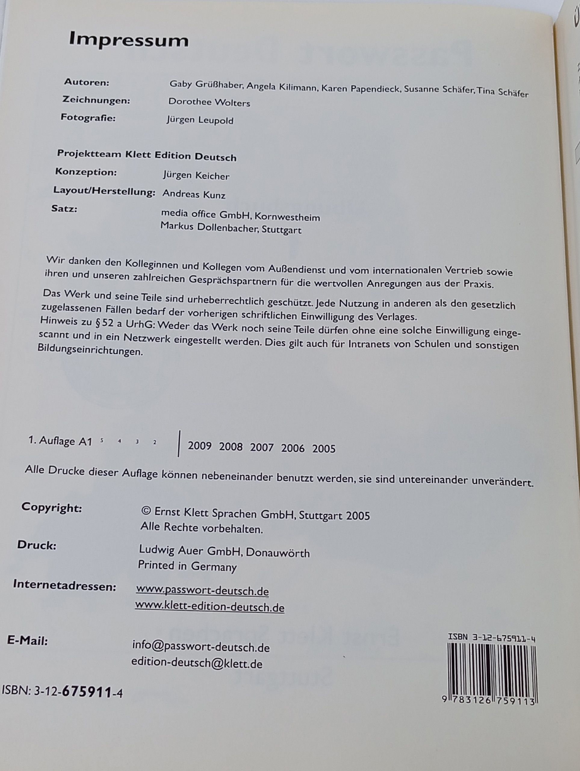 Passwort Deutsch 1 bungsbuch
