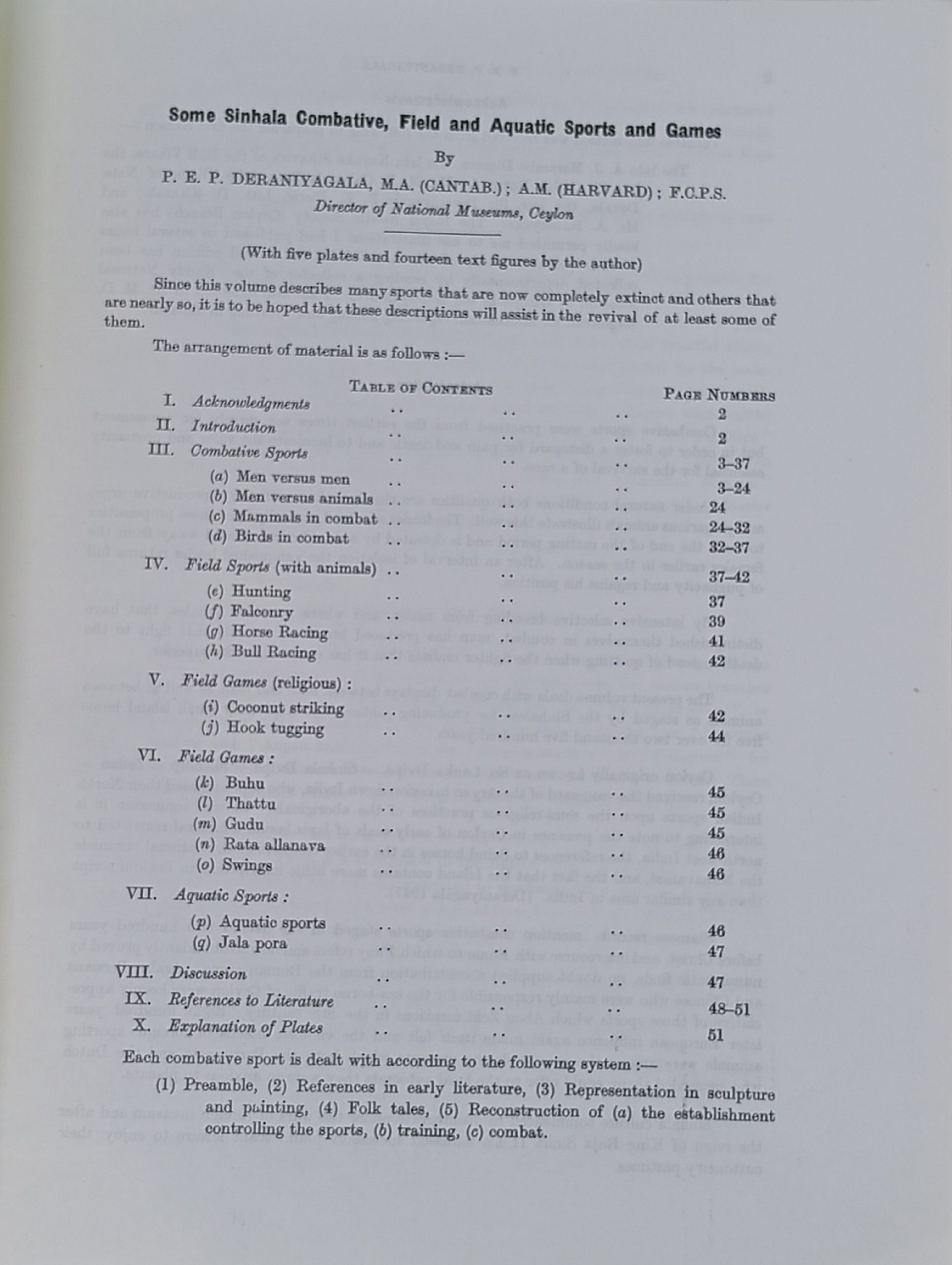 Some Sinhala Combative, Field and Aquatic Sports and Games