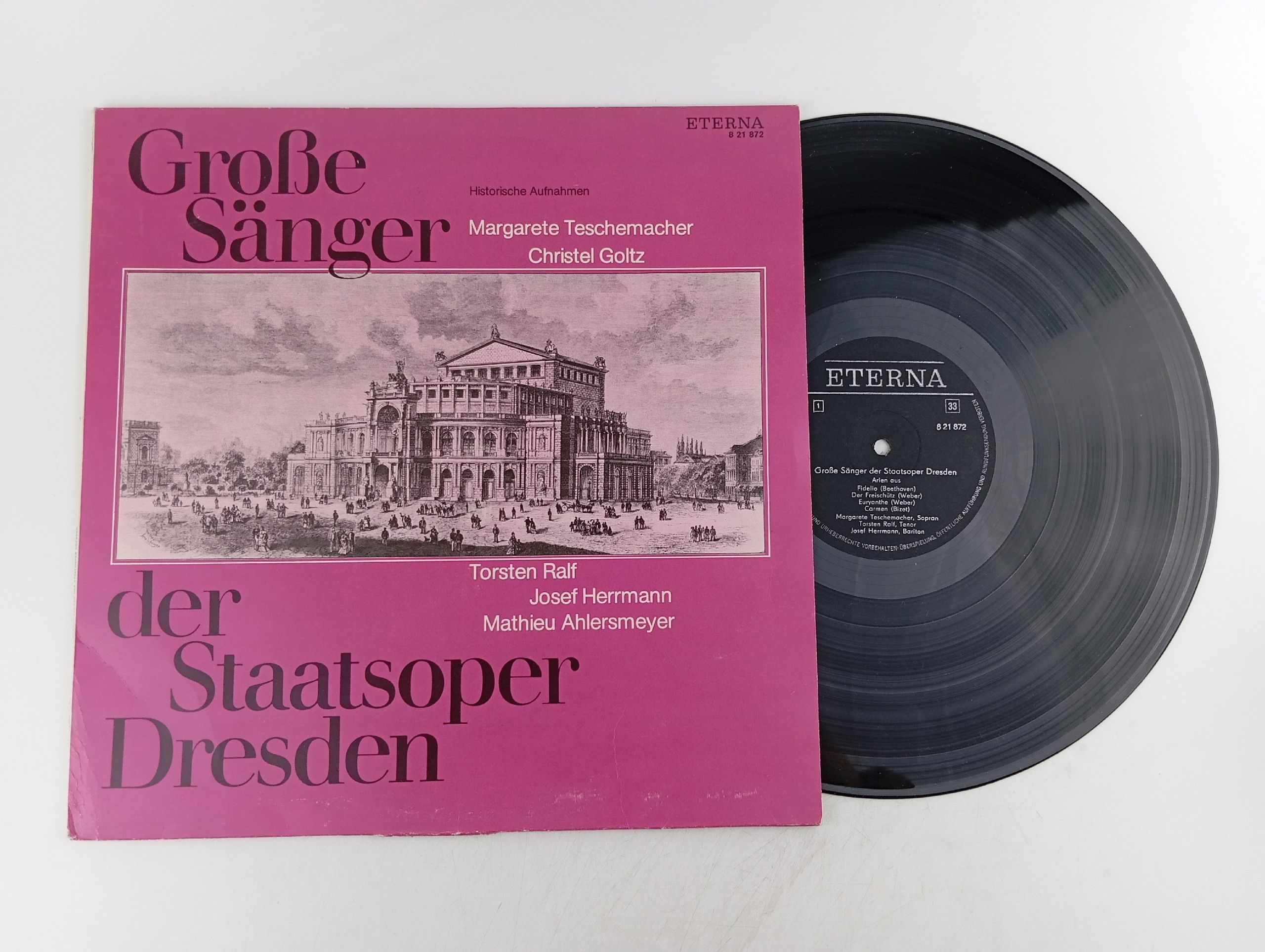 Обложка: Виниловая пластинка Der Staatsoper Dresden. Margarete Teschemacher, Christel Goltz, Torsten Ralf. Grose Sanger