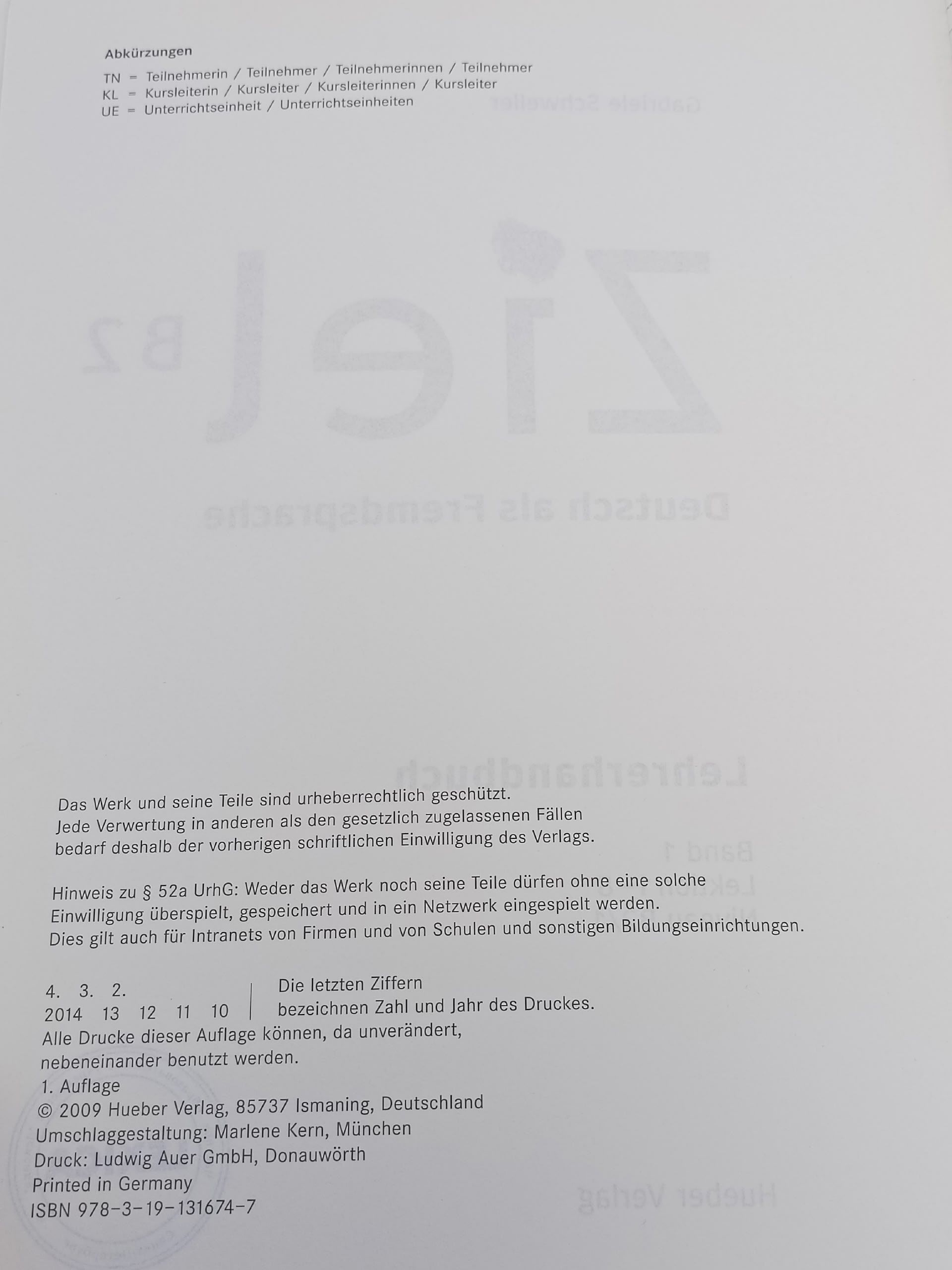 Ziel. Lehrerhandbuch (Книга для учителя).