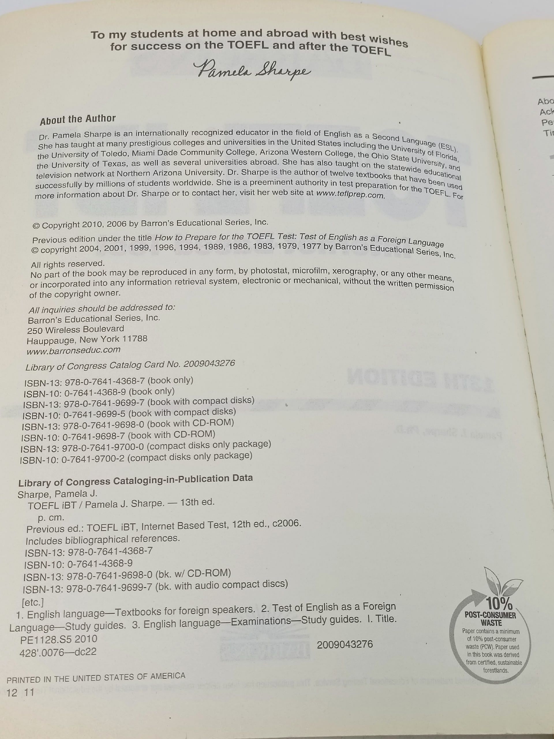 Barron's TOEFL iBT