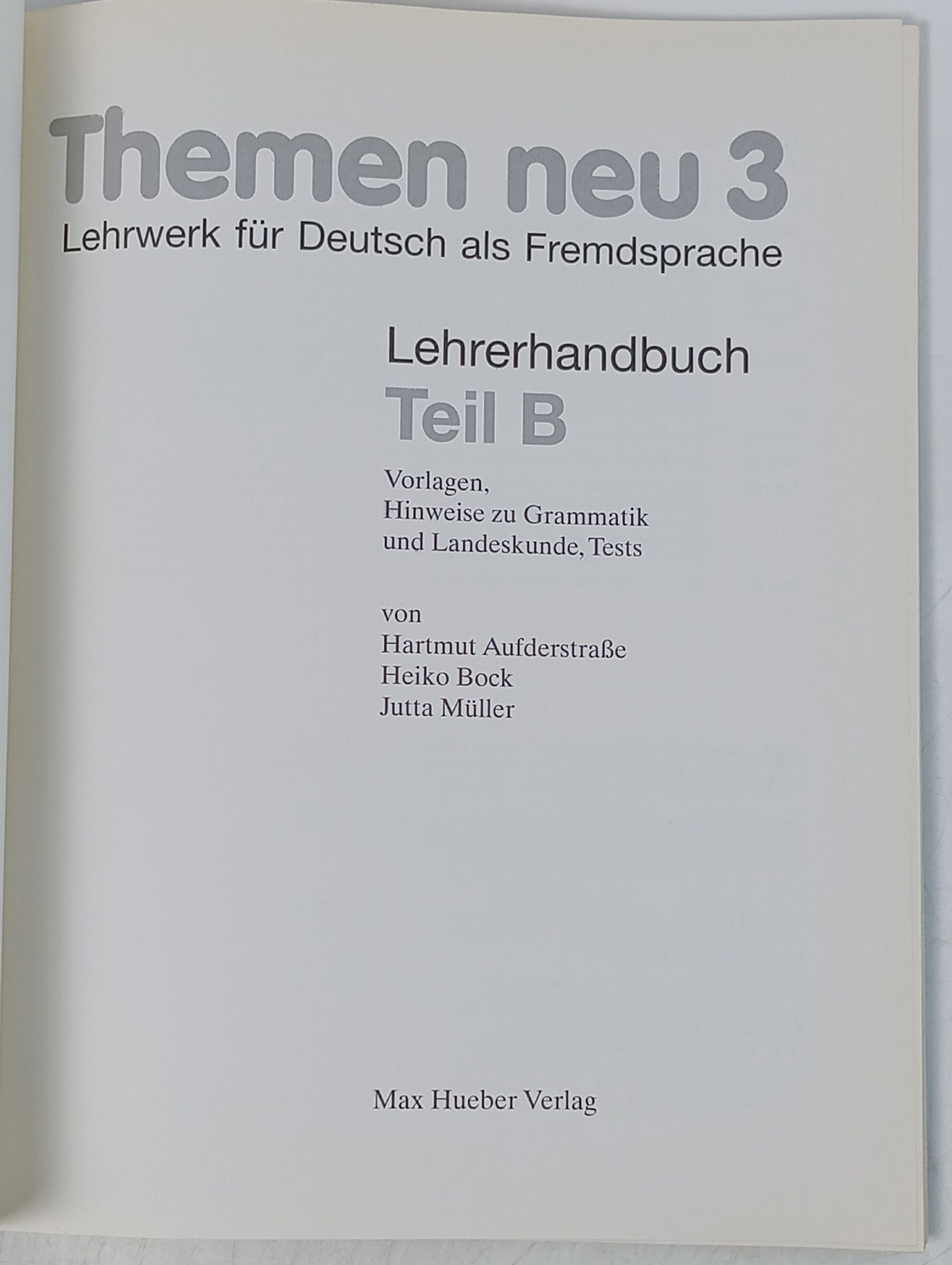 Themen neu 3 Lehrerhandbuch Teil B