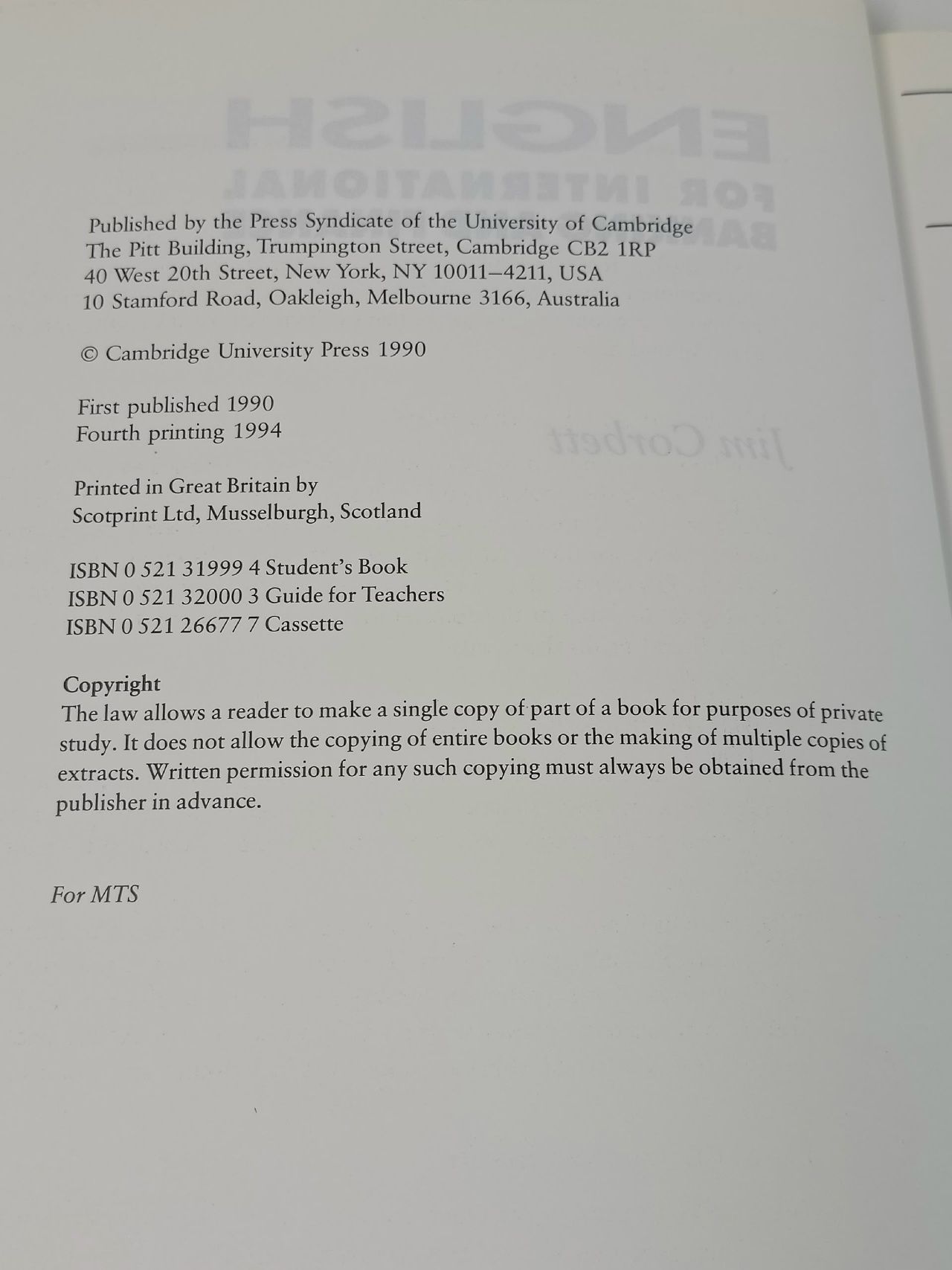 English for International Banking and Finance Student's book