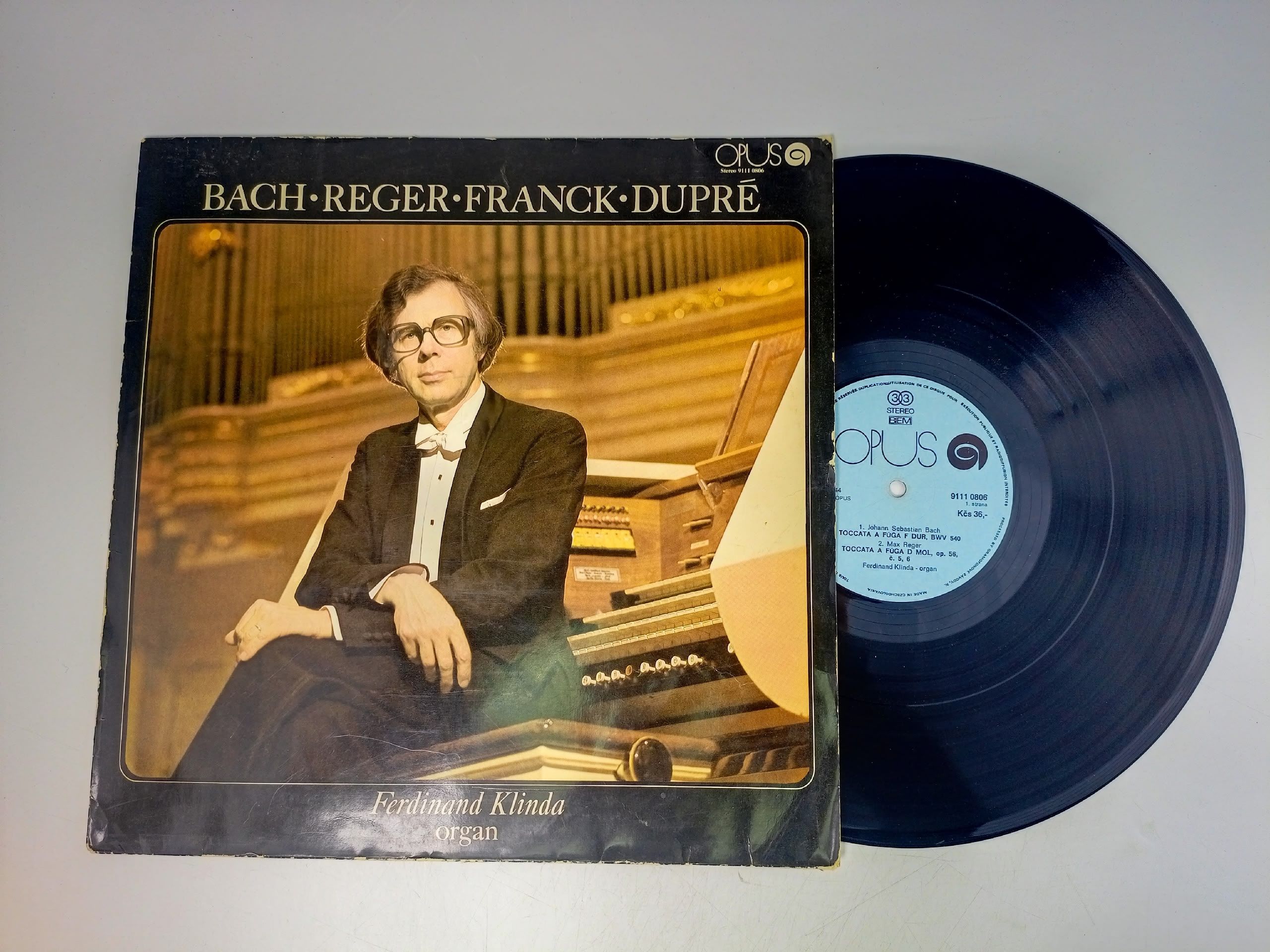 Обложка: Bach J.S., Reger M., Franck C., Dupre M. Ferdinand Klinda. Виниловая пластинка