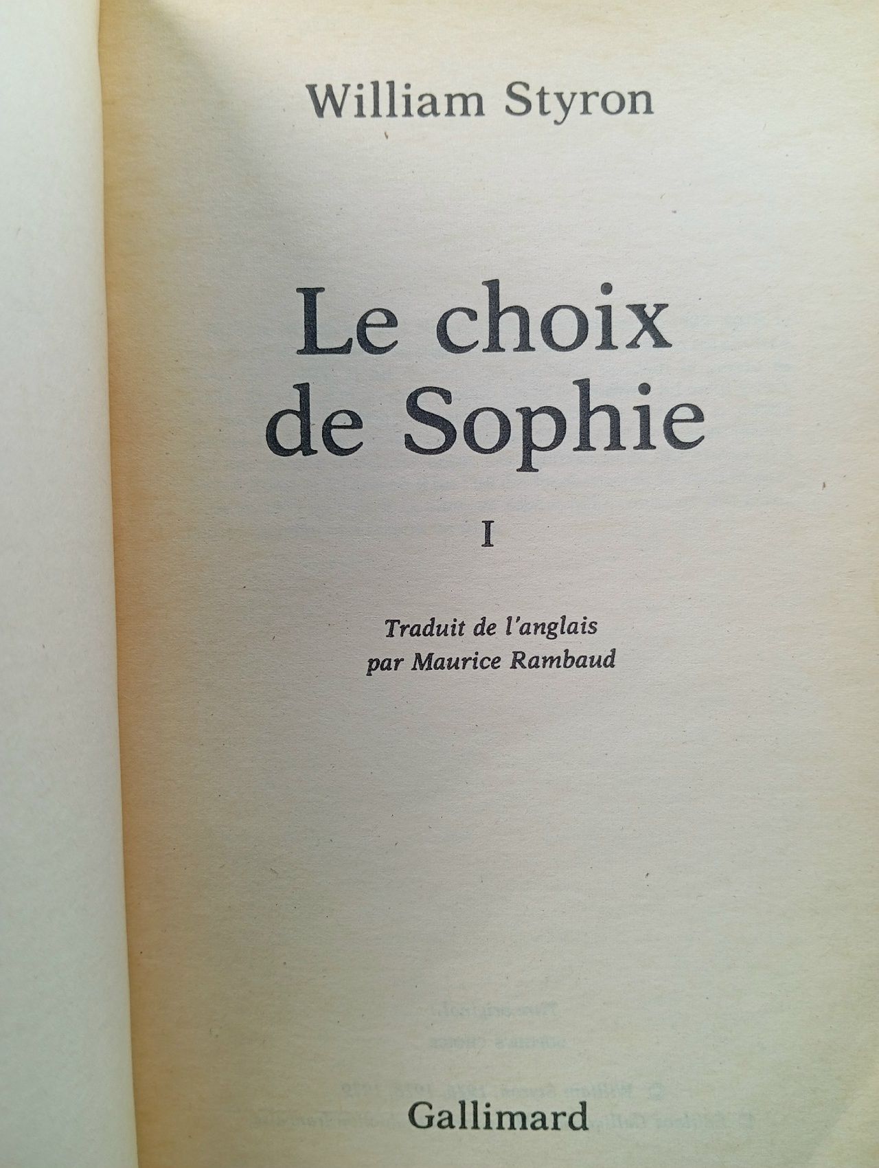 Sophie's Choice . Том 1