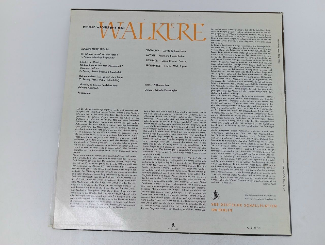 Walkure (Ausgewahlte Szenen). Виниловая пластинка