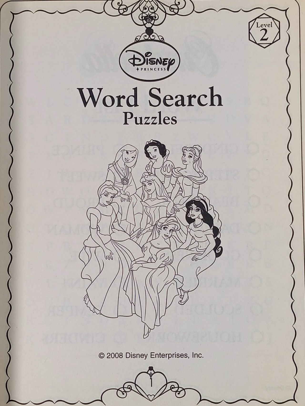 Disney Princess Word Search Puzzles (Level 2)