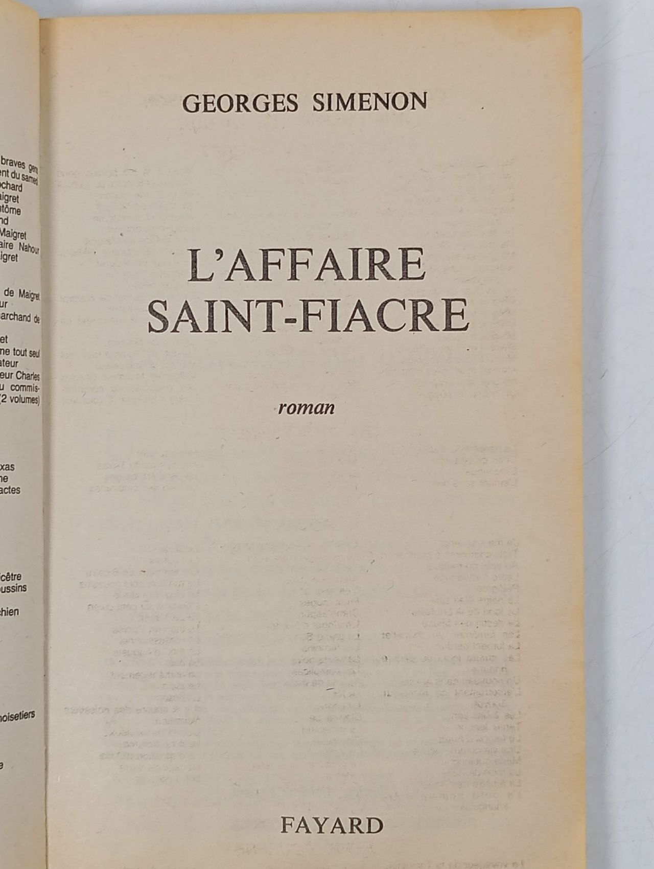 Дело Сен-Фиакр (L'affaire Saint-Fiacre)