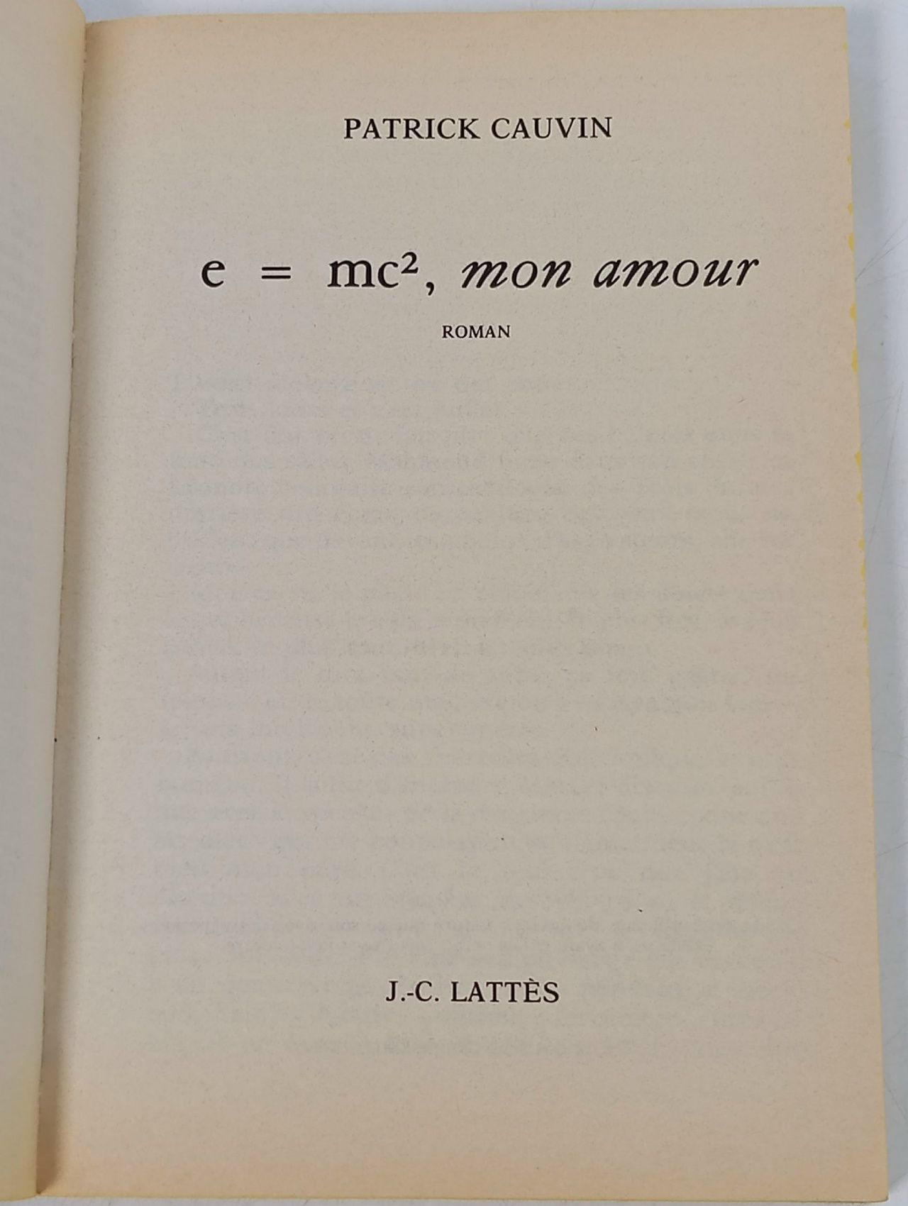 E mc, mon amour