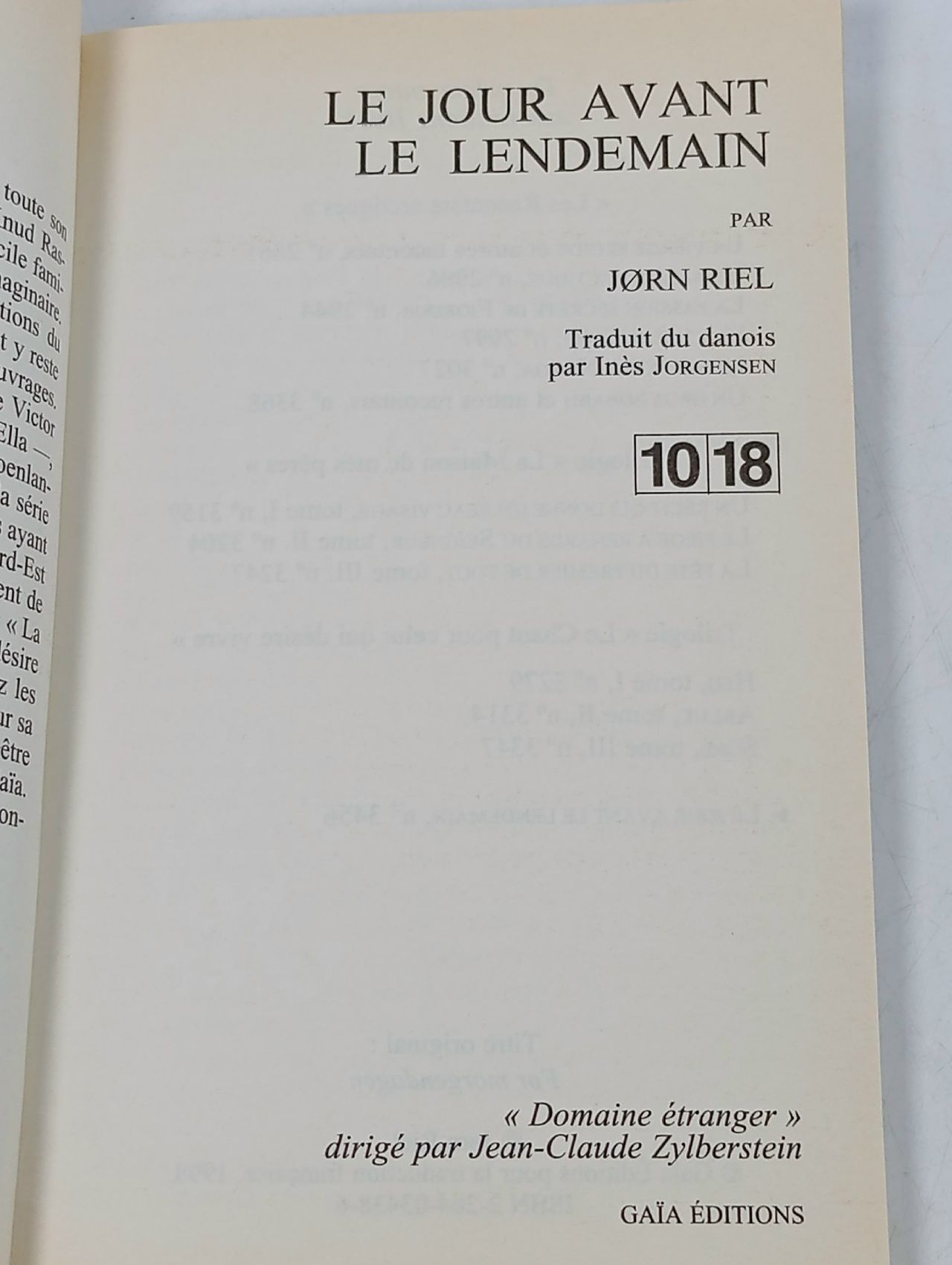 Le jour avant le lendemain