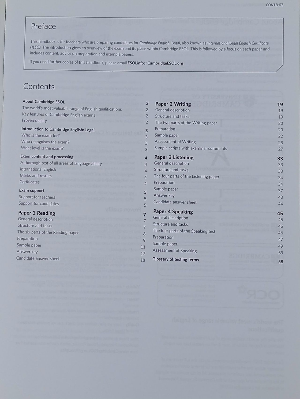Cambridge English Legal: International Legal English Certificate (ILEC) Handbook for Teachers.