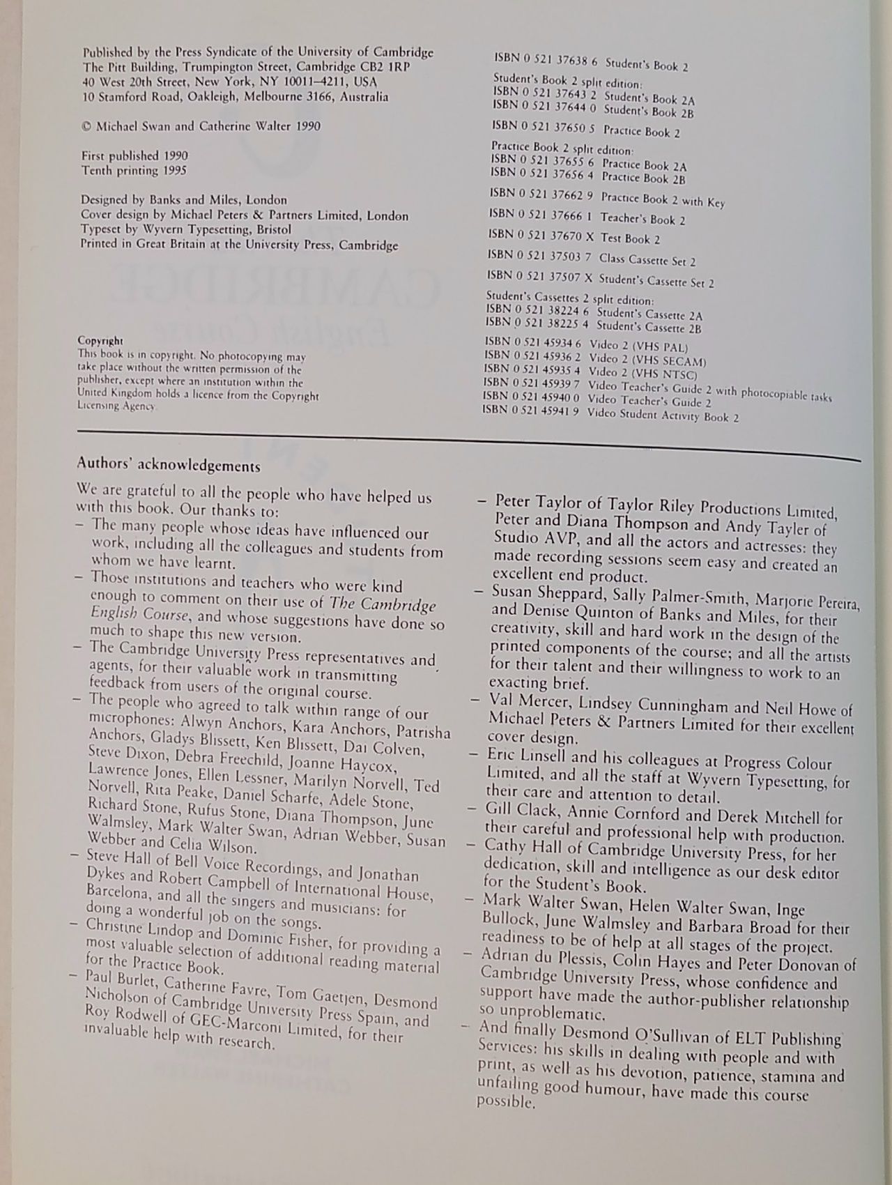 The New Cambridge English Course 2 (Student's Book).