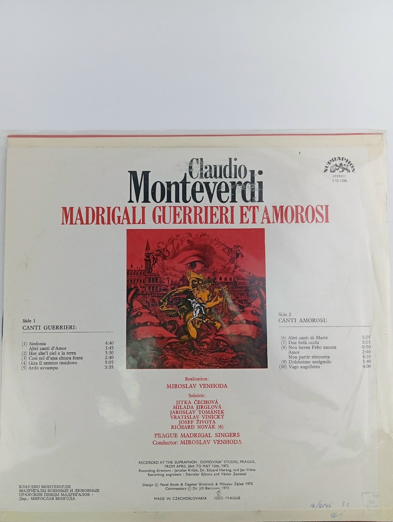 Claudio Monteverdi - Madrigali Guerrieri Et Amoros. Виниловая пластинка