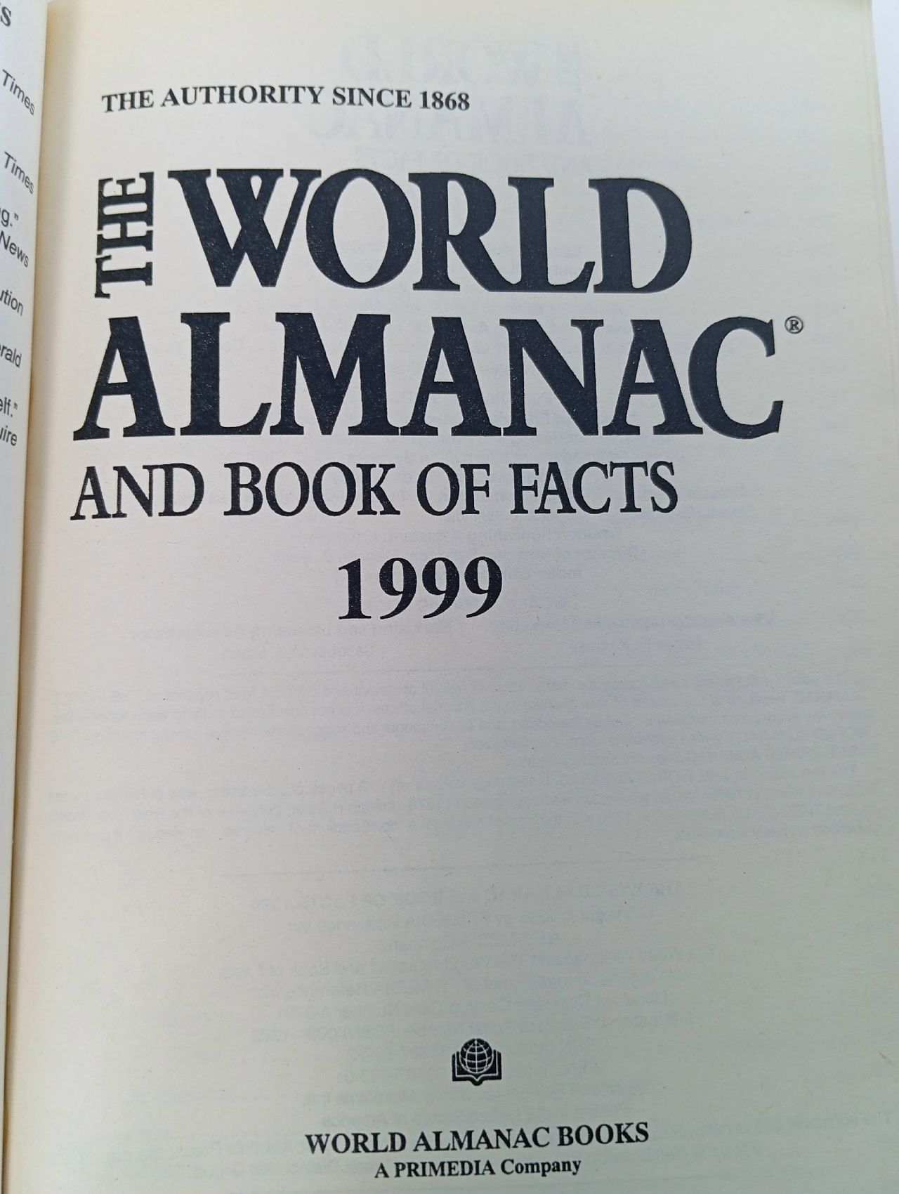 The World Almanac and Book of Facts 1999