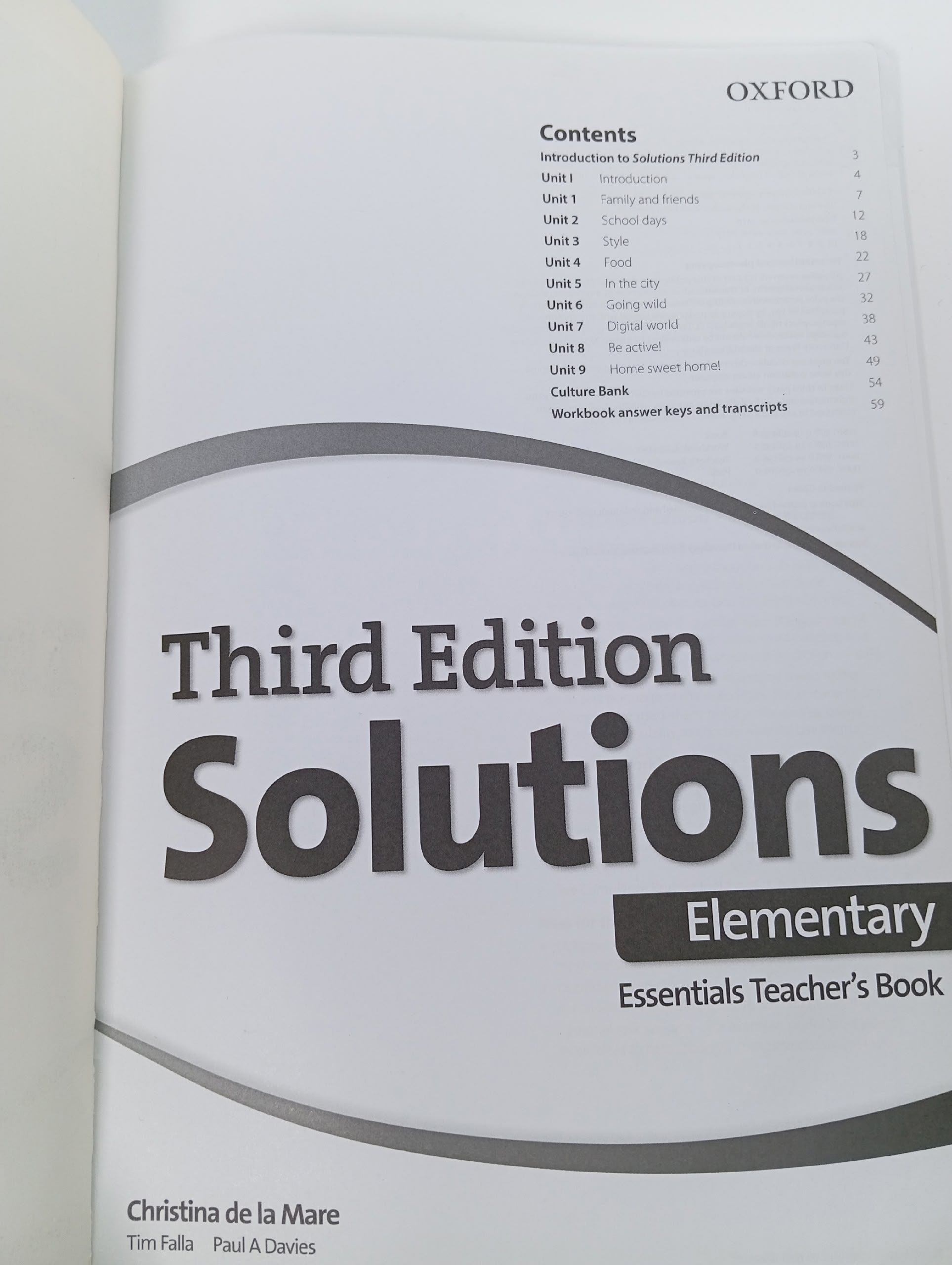 Solutions. Elementary. Third Edition. Teacher's Book