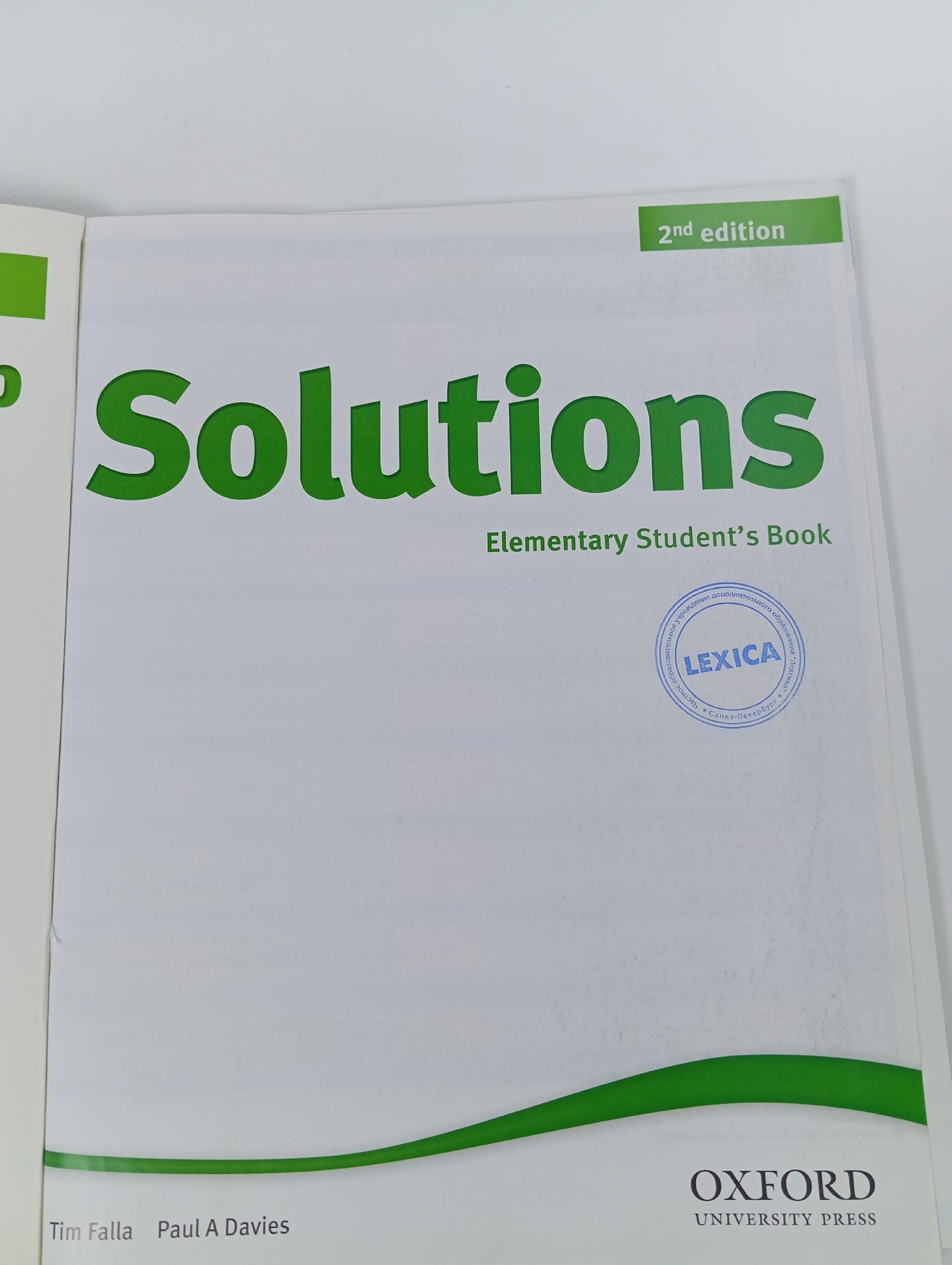 Solutions Second Edition Elementary Student Book