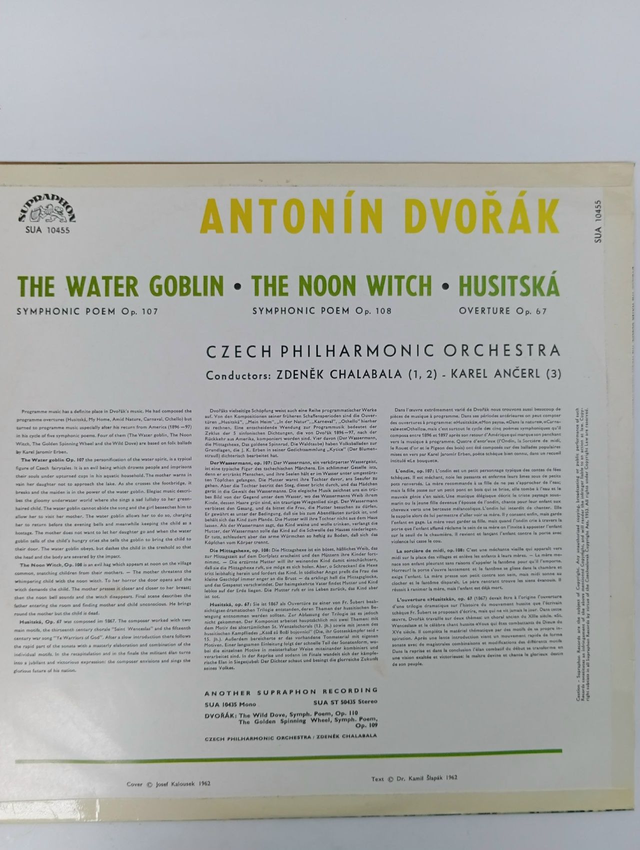 Виниловая пластинка Dvorak - the Water Goblin