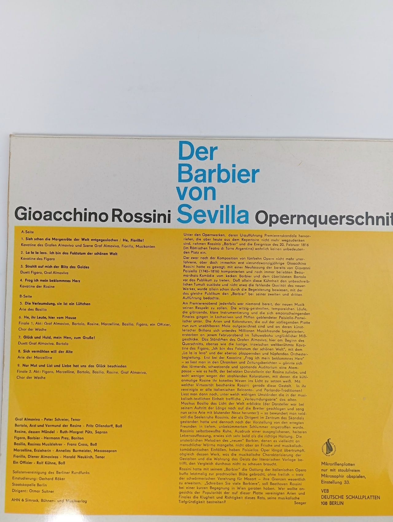 Rossini: Der Barbier von Sevilla виниловая пластинка