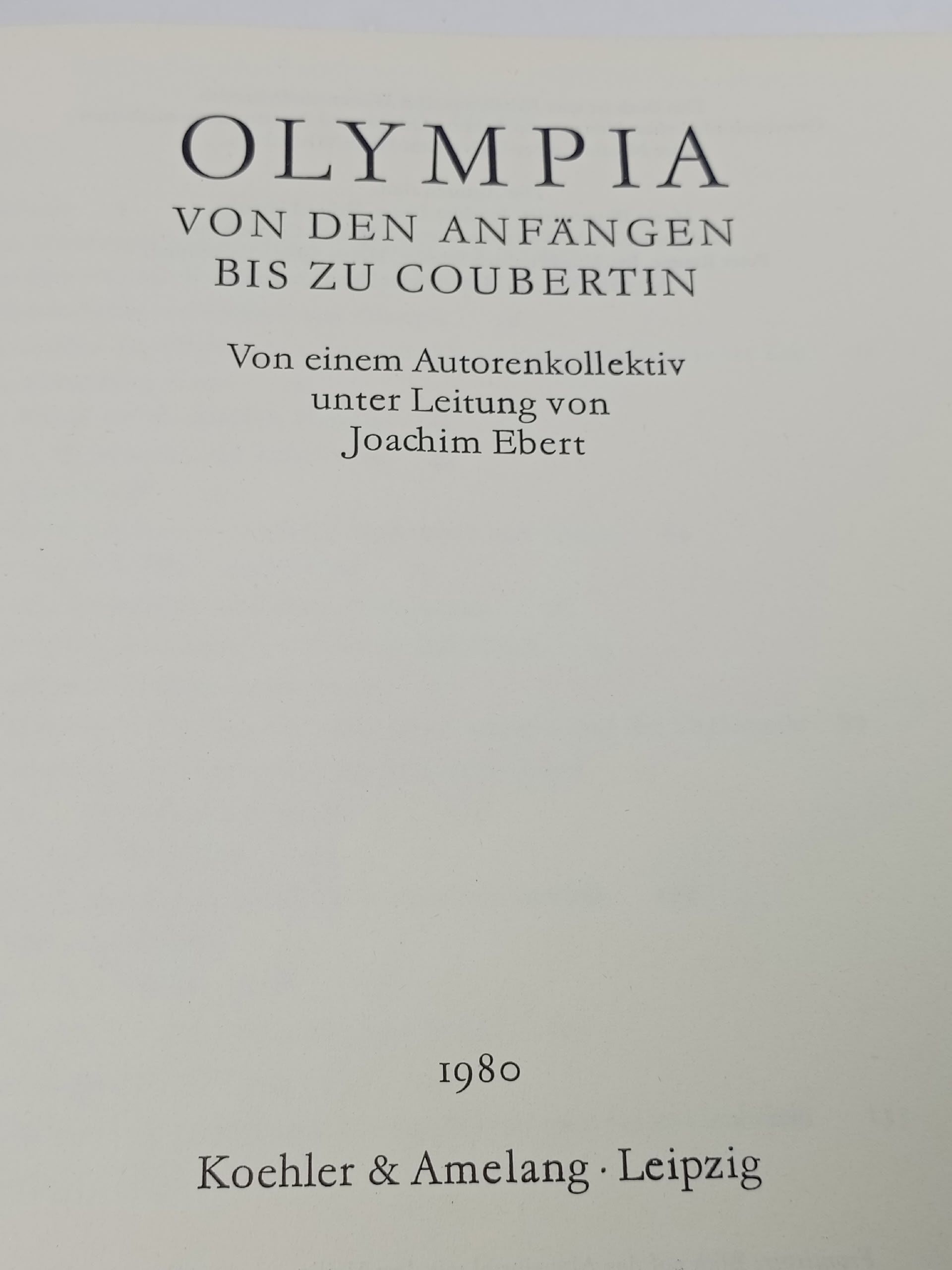 Olympia von den Anfangen bis zu Coubertin
