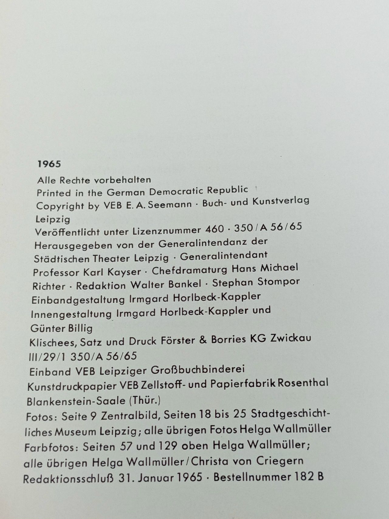 Leipziger Theater 1965