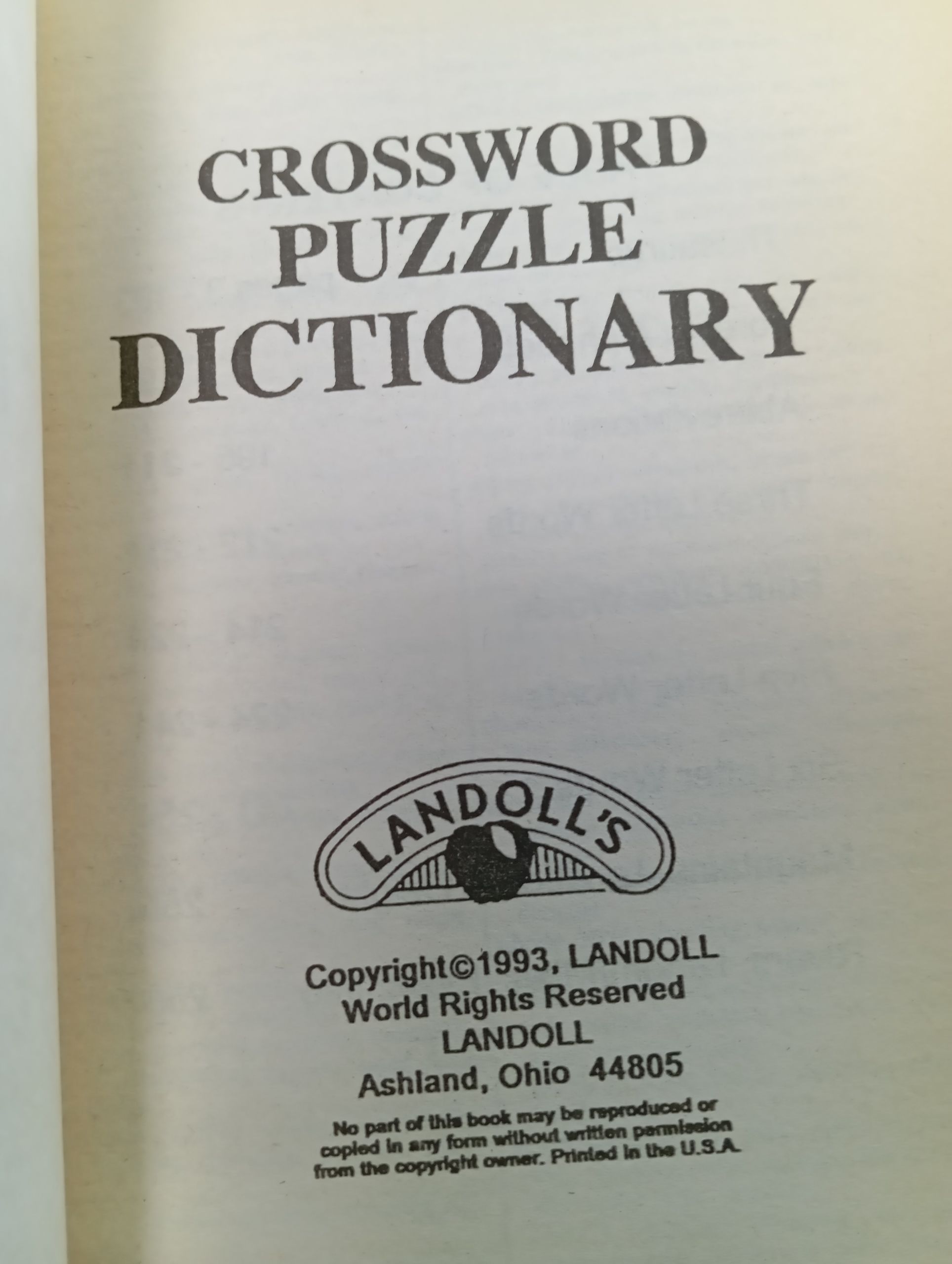 Webster's Crossword Puzzle Dictionary