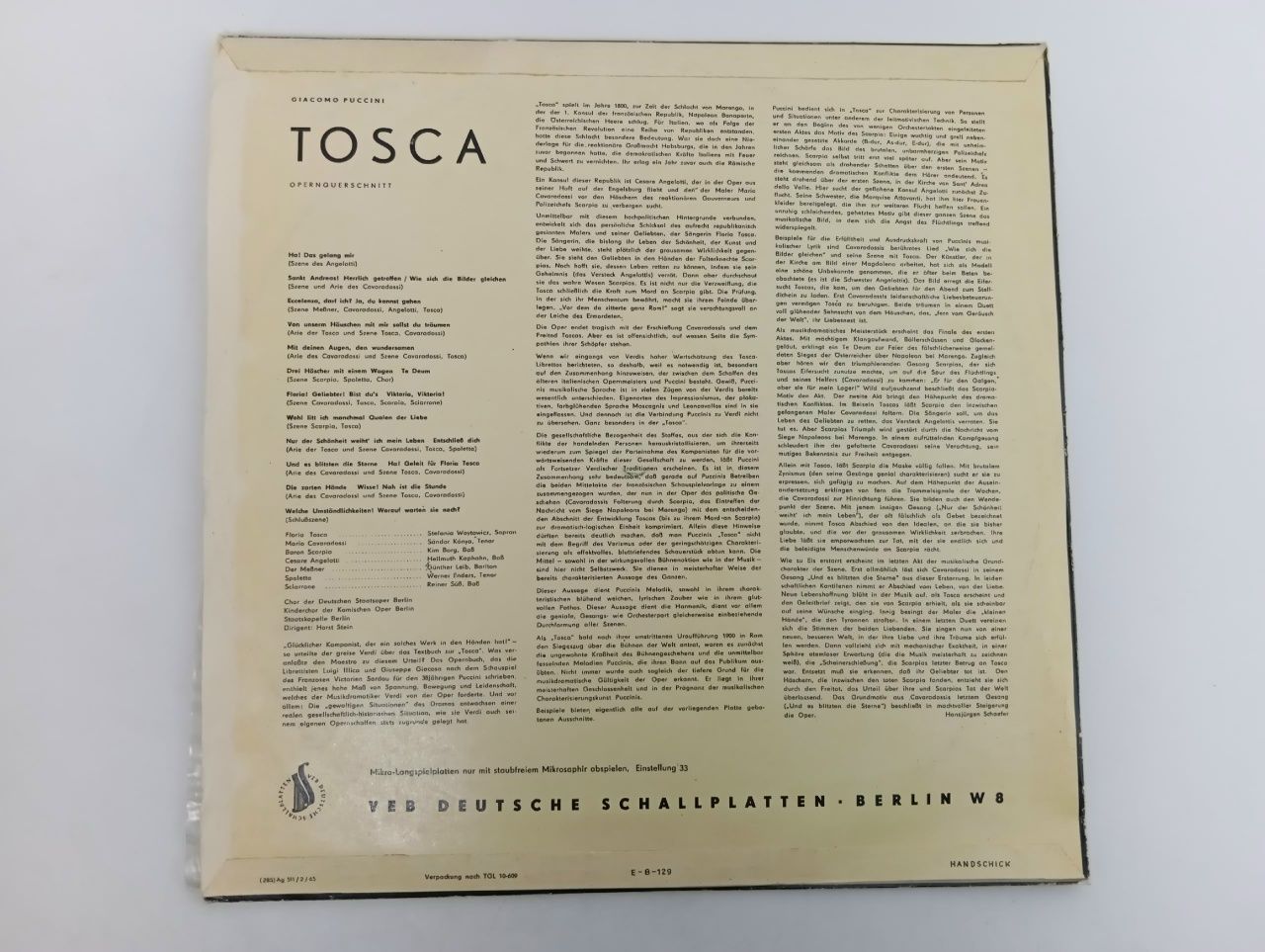 Виниловая пластинка Giacomo Puccini - Tosca.