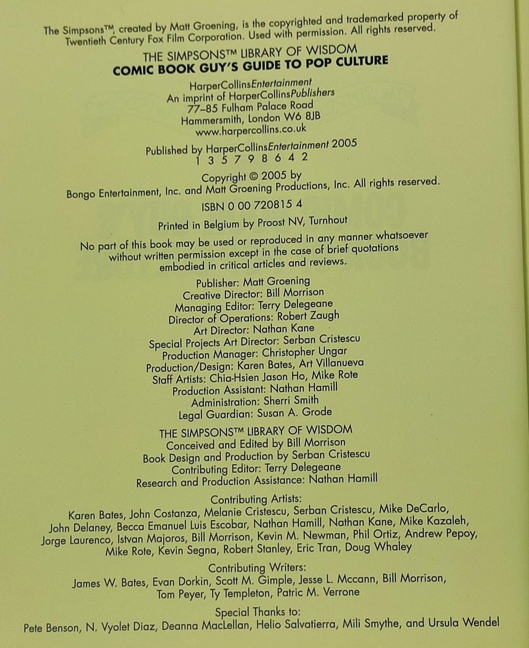 The Simpsons Library of Wisdom: Comic Book Guy's Book of Pop Culture