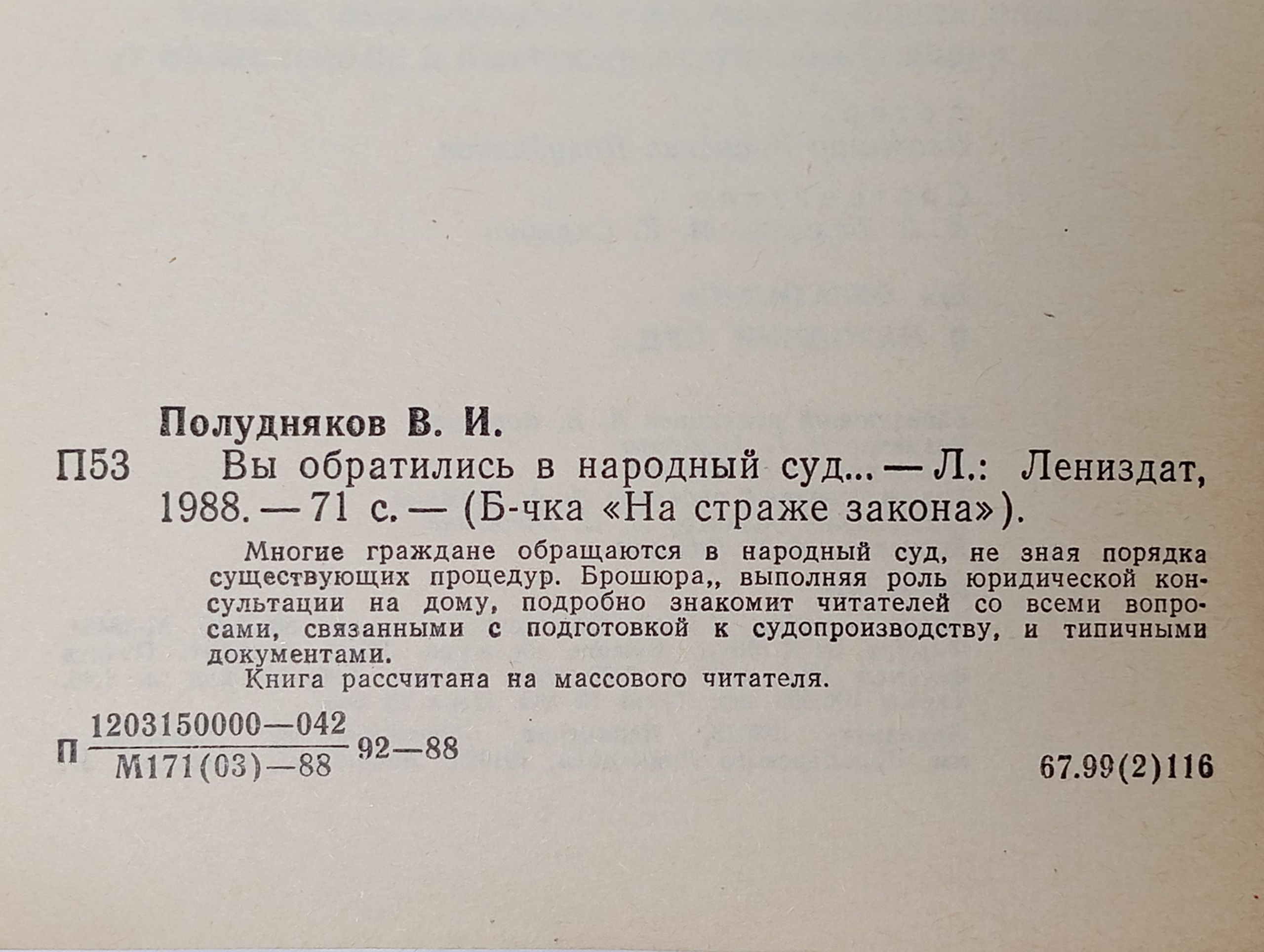 Вы обратились в народный суд...